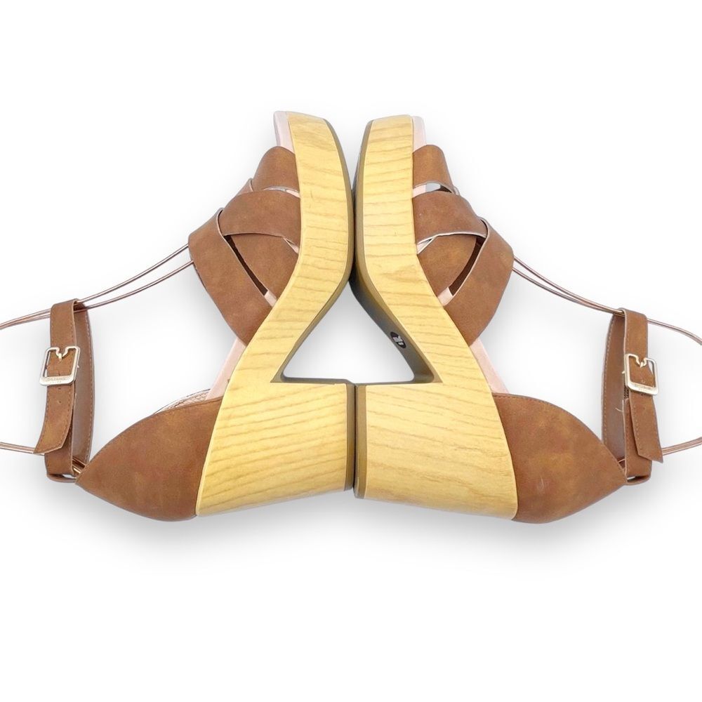 Dr. Scholl’s Blissful Platform Clog Sandal Brown Faux Leather Women's Size 8.5 - Picture 11 of 16